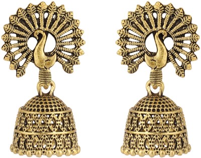 Angel In You Traditional Antique Peacock Gold plated Party Wear Alloy Jhumka_AIY Alloy Jhumki Earring