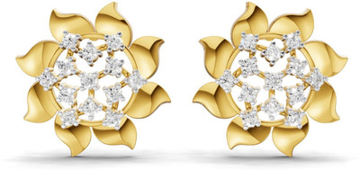 Sparq Certified Lab Grown Diamond & Gold Plated 925 Sterling Sterling Silver Stud Earring