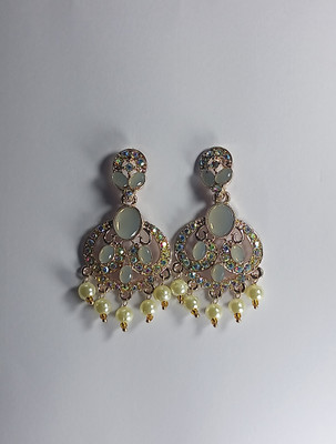 AZTAZ Unique and colorful beautifully designed Chandbali Earring Imitation Alloy Chandbali Earring