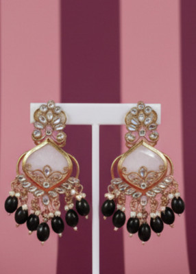 DHVANI Celestia Royal Drop Earrings Pearl Alloy Chandbali Earring