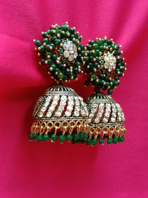 edition fashion hub Designs Gold Plated Designer Enamel Meenakari Jhumka Jhumki Earrings Beads Alloy Jhumki Earring
