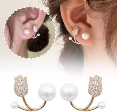 neze NZ 42 Tulip Flower Earrings Ear Stud Alloy Cuff Earring