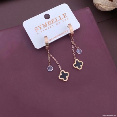 Symbelle Cross Charms Danglers/Earrings for Women and Girls | Stylish and Attractive | Crystal Metal Drops & Danglers