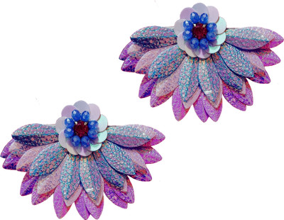 Calvin Craft Handmade Multi Color Floral Beads Glass Stud Earring