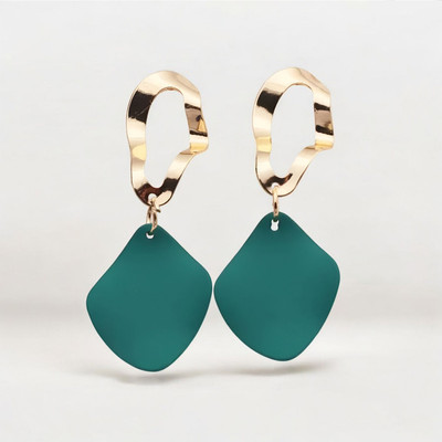 PIXFLIK Retro Round Square Alloy Varnish Women's Drop Earrings Alloy Stud Earring