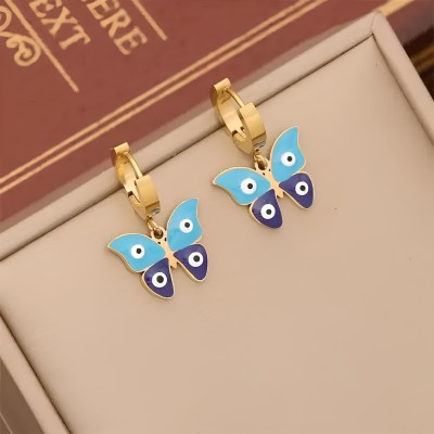 shivay Colorful Zircon Dropping Butterfly Earrings For Women & Gils Stainless Steel Magnetic Earring, Hoop Earring, Stud Earring