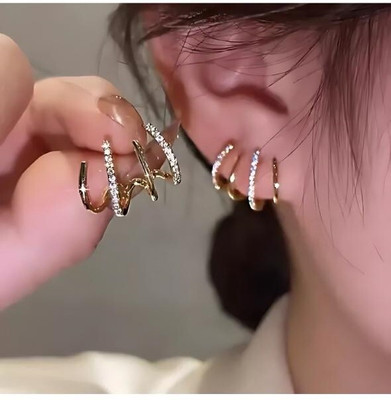 Lakshmi Creation Claw Shape Stone Stud Earrings Brass Stud Earring
