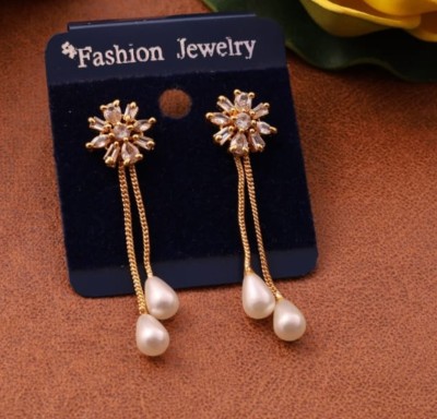 CHOPDA BUSSINESS HUB Earring Set, Rose Gold Pearl Alloy Earring Set