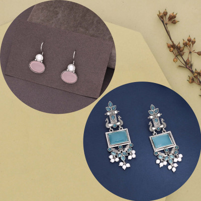 Vedda Silver Earring for Women & Girls Beads Brass Drops & Danglers, Stud Earring