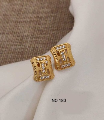 SAPNA PALACE AD DIMOND MINI STUDED GOLD EARRING 3 Brass Stud Earring