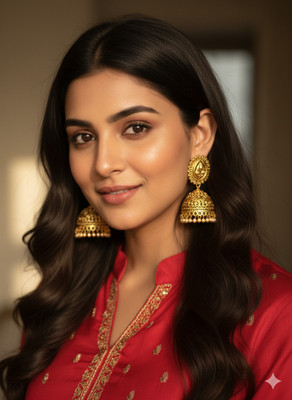 Sawariyas Traditional Jhumka Earrings-Handcrafted Pearl & Colorful Stone Ethnic Jewelry Brass, Stone Earring Set