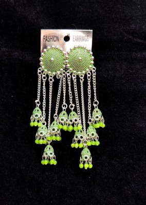 ABD Jewells Drop earrings for Girls and Women..(light green)hight 8 cm Beads Alloy Drops & Danglers