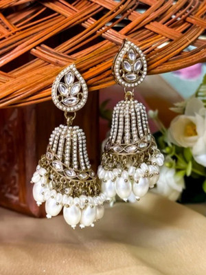 DANGAR ENTERPRISE Gold Plated Artificial Earrings For Women Hanging Jhumkas Alloy Jhumki Earring