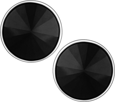 mahi Black Swarovski Crystal Round Stud Earring Pair For Men Swarovski Crystal Alloy Stud Earring