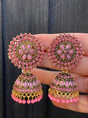 Syfer Traditional Indian Jhumka Earrings for Girl and Women Cubic Zirconia Brass Jhumki Earring