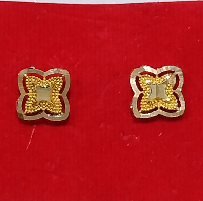 RENU CREATION CHAKOR TOPS 01 PAIR GoldEN Micron Plated South Screw Back Stud Earring Alloy, Brass, Metal, Nickel Stud Earring