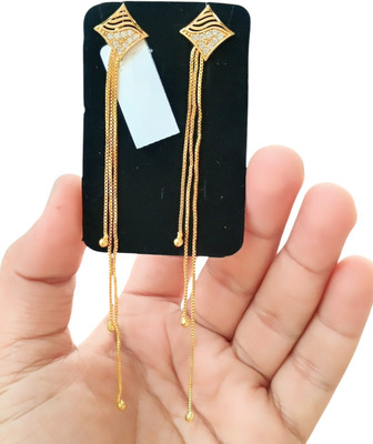 DIVS FASHION SUIDHAGA EARRING WITH SQUARE STUD WITH LAYERED DESIGN Brass Drops & Danglers