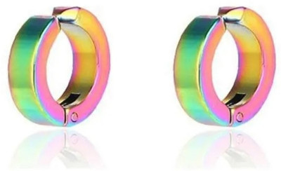 Vedansh Piyush Enterprises Stylish Multicolored Colour Unisex Hoop Stud Earrings Stainless Steel Hoop Earring