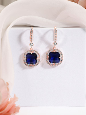 RUBANS Rose Gold-Plated Cubic Zirconia Brass Drops & Danglers