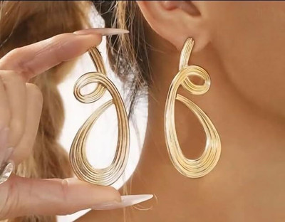 EDITION JEWELS Gold Swirl Statement Dangle Earrings Alloy Drops & Danglers