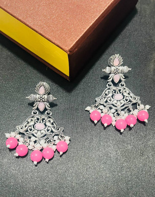 AKENTRPRISE PinkEarringnirav01 Beads Alloy Chandbali Earring