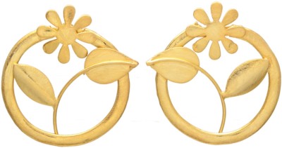 JGJ Flower Earring Four Petals Ear post jewelry Findings Brass Stud Earring