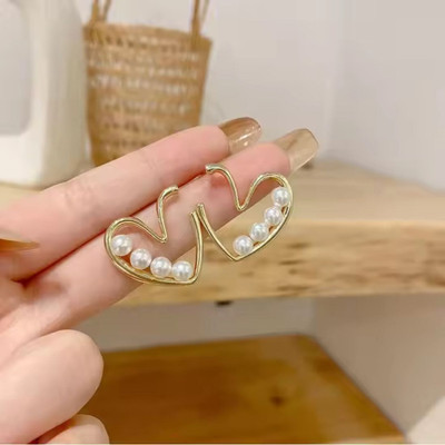 VISTA VENDORS Stylish Golden Heart Hoop Earrings Combo Set for Women & Girls Alloy Stud Earring