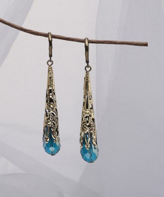 SOHI Gold Plated Party Designer Stone Drop Earring For Women Alloy Drops & Danglers