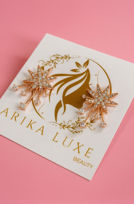 Arika Arika Luxe Anti-Tarnish Rose Gold Starlight Earrings Crystal Stainless Steel Stud Earring, Earring Set