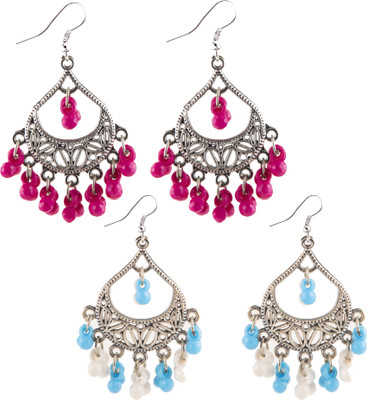 Creative Frogs Elegant Silver Dangler Earrings Combo Alloy Jhumki Earring