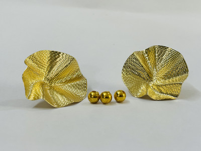 Elegant Edge Jewels Textured Floral Swirl Stud Earrings - Golden Finish Alloy Stud Earring
