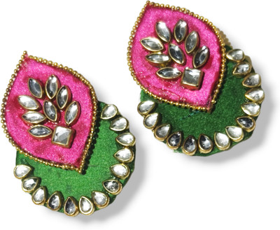 DIPRIYA GALLERY KUNDAN FABRIC STUDS EARRINGS Fabric Stud Earring