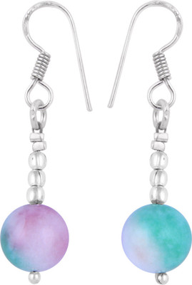 Pearlz Ocean 2.5 Inch Dyed Quartzite Pink and Green Quartz Alloy Drops & Danglers