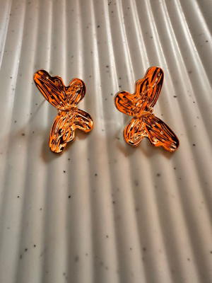 Anouka Golden Flutter Abstract Studs Alloy Stud Earring
