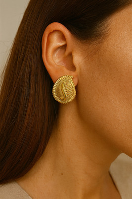 SMARNN Gold Plated Traditional Ear Studs for Women & Girls | Ear Tops Earring Set Metal Stud Earring