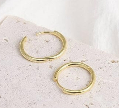 Vedansh Vedansh Enterprises Stylish Golden Colour Unisex Hoop Earrings Brass Hoop Earring