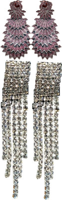 Hernger traders Peacock-Jhumki-03_01 & jumkii-@5_04 Cubic Zirconia Alloy Earring Set