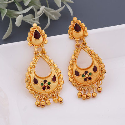 pearl jewellery Traditional 1 Gm Gold Plated for Women and Girls Brass Jhumki Earring