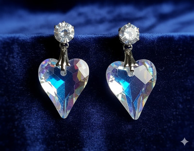 Priya International heart crystal earring Crystal Alloy, Crystal Stud Earring, Drops & Danglers