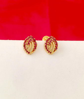 KAKOSHI IMITATION WOMEN STUD Diamond, Ruby Brass Stud Earring