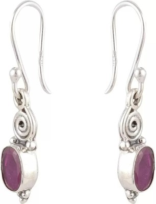 Shree Hari Exports Sterling Silver Ruby Drop earrings Ruby Sterling Silver Drops & Danglers Emerald, Ruby, Zircon Sterling Silver Drops & Danglers