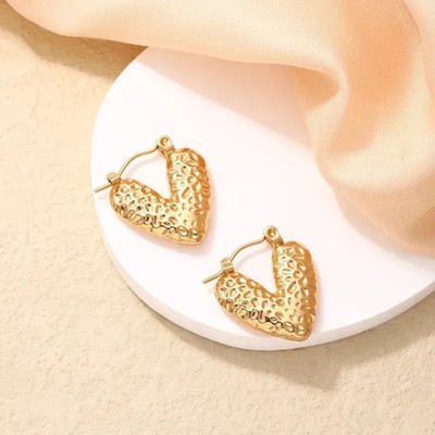 vien Korean Ear Stud Gold Plated Delicate Minimalist Fringe Hoops Earrings Stainless Steel Hoop Earring, Drops & Danglers