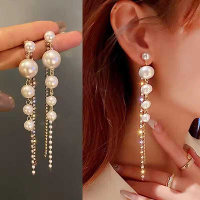 Miraclewood Korean Earring | Earring For Girl | Women Earring | Fashion Earrings Cubic Zirconia, Diamond, Pearl Alloy Drops & Danglers, Huggie Earring, Tassel Earring