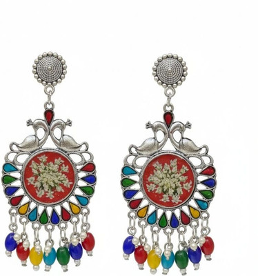 Treasure cave EARRING-MULTICOLOUR-001 Crystal Alloy Chandbali Earring