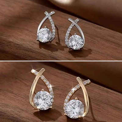 estailo fashion Crystal Bling Cross Earrings Alloy Earring Set