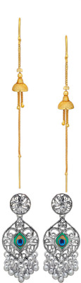 Raj And Deb Premium Silver Oxidiesd Pated Daily Wear Earrings For Daily Wear Brass, Alloy Jhumki Earring