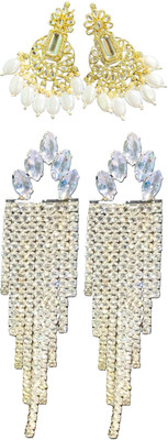 Hernger traders Simple Elegant Versatile Earring for Women Cubic Zirconia Alloy Earring Set