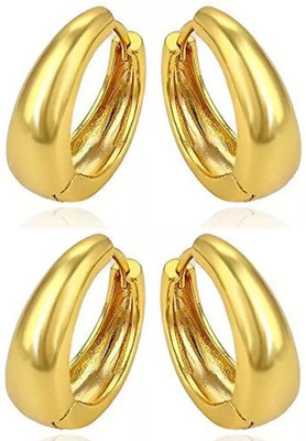 Heer Collection Combo Gold Kaju Bali Earring (2-Pair Same) Stainless Steel Stud Earring, Clip-on Earring, Earring Set, Magnetic Earring