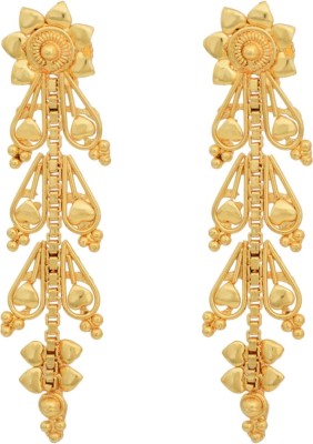 LAKSHYA COLLECTIONS Beautiful One Gram Gold Plated Leaf Stem Design Earrings For Women Brass Drops & Danglers