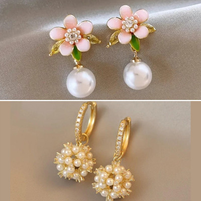 estailo fashion Royal Pearl Harmony Earrings Alloy Earring Set